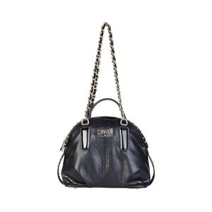 Cavalli Class Black Snake Skin Effect Handbag